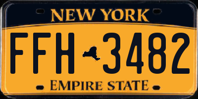 NY license plate FFH3482
