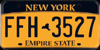 NY license plate FFH3527