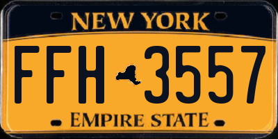 NY license plate FFH3557