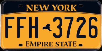 NY license plate FFH3726