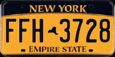 NY license plate FFH3728