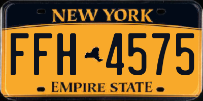 NY license plate FFH4575