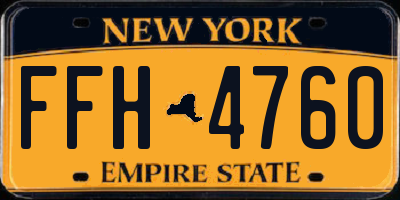 NY license plate FFH4760