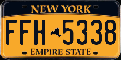NY license plate FFH5338