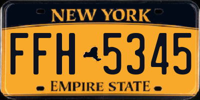 NY license plate FFH5345