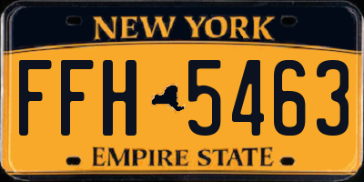 NY license plate FFH5463