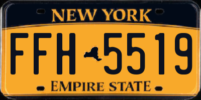 NY license plate FFH5519