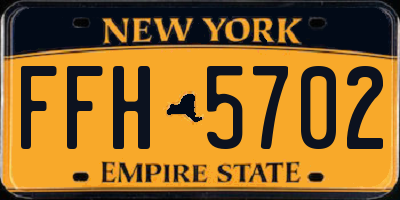 NY license plate FFH5702