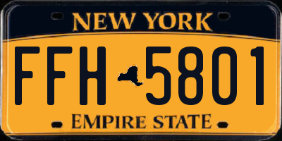 NY license plate FFH5801