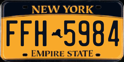 NY license plate FFH5984
