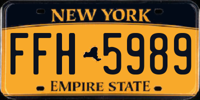NY license plate FFH5989