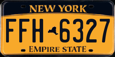 NY license plate FFH6327