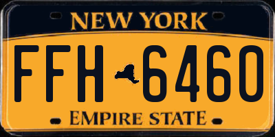 NY license plate FFH6460