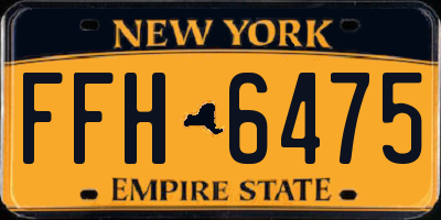NY license plate FFH6475