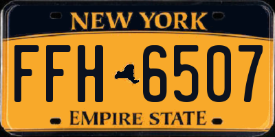 NY license plate FFH6507