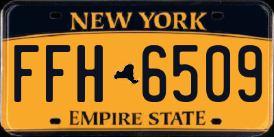 NY license plate FFH6509