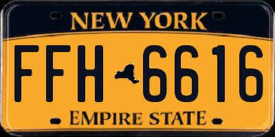 NY license plate FFH6616