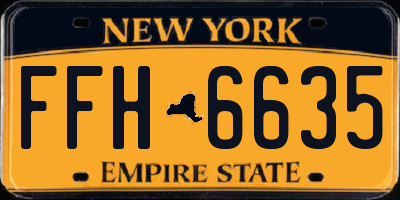 NY license plate FFH6635