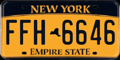 NY license plate FFH6646