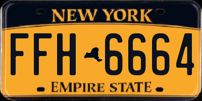 NY license plate FFH6664