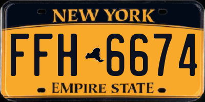 NY license plate FFH6674