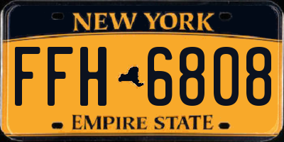 NY license plate FFH6808