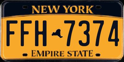 NY license plate FFH7374