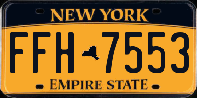 NY license plate FFH7553