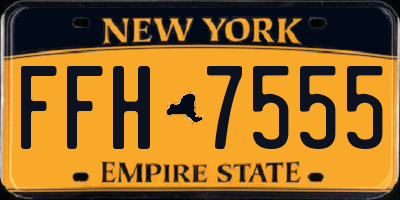 NY license plate FFH7555