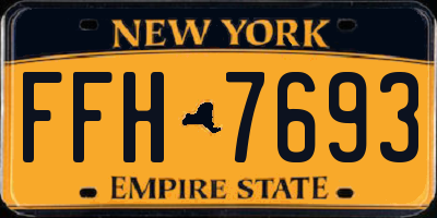 NY license plate FFH7693