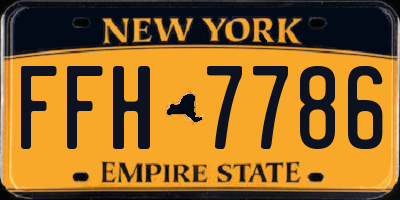 NY license plate FFH7786
