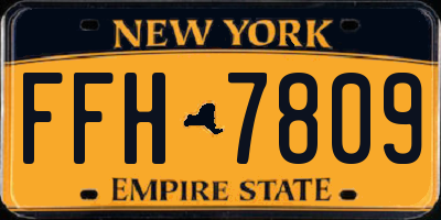 NY license plate FFH7809