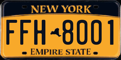 NY license plate FFH8001