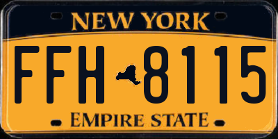 NY license plate FFH8115