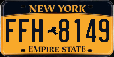 NY license plate FFH8149