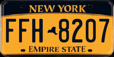 NY license plate FFH8207