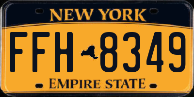 NY license plate FFH8349