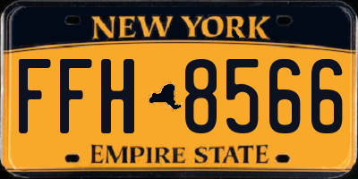NY license plate FFH8566