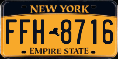 NY license plate FFH8716