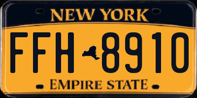 NY license plate FFH8910