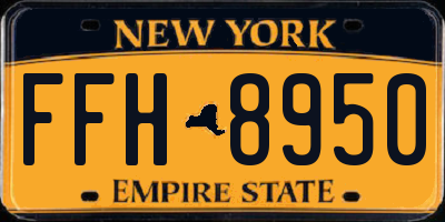 NY license plate FFH8950