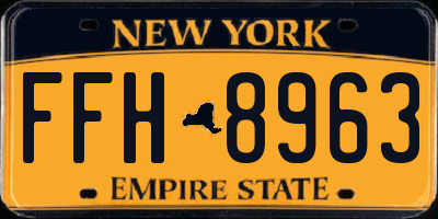 NY license plate FFH8963