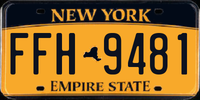 NY license plate FFH9481