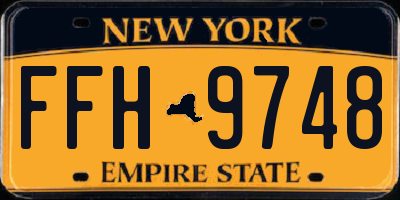 NY license plate FFH9748