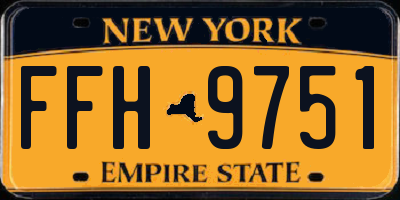 NY license plate FFH9751