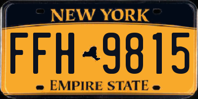 NY license plate FFH9815