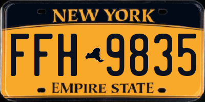 NY license plate FFH9835