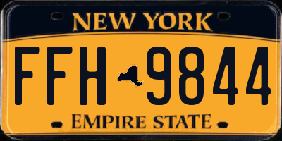 NY license plate FFH9844