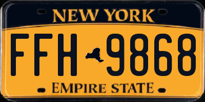 NY license plate FFH9868
