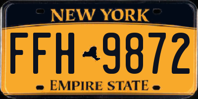 NY license plate FFH9872